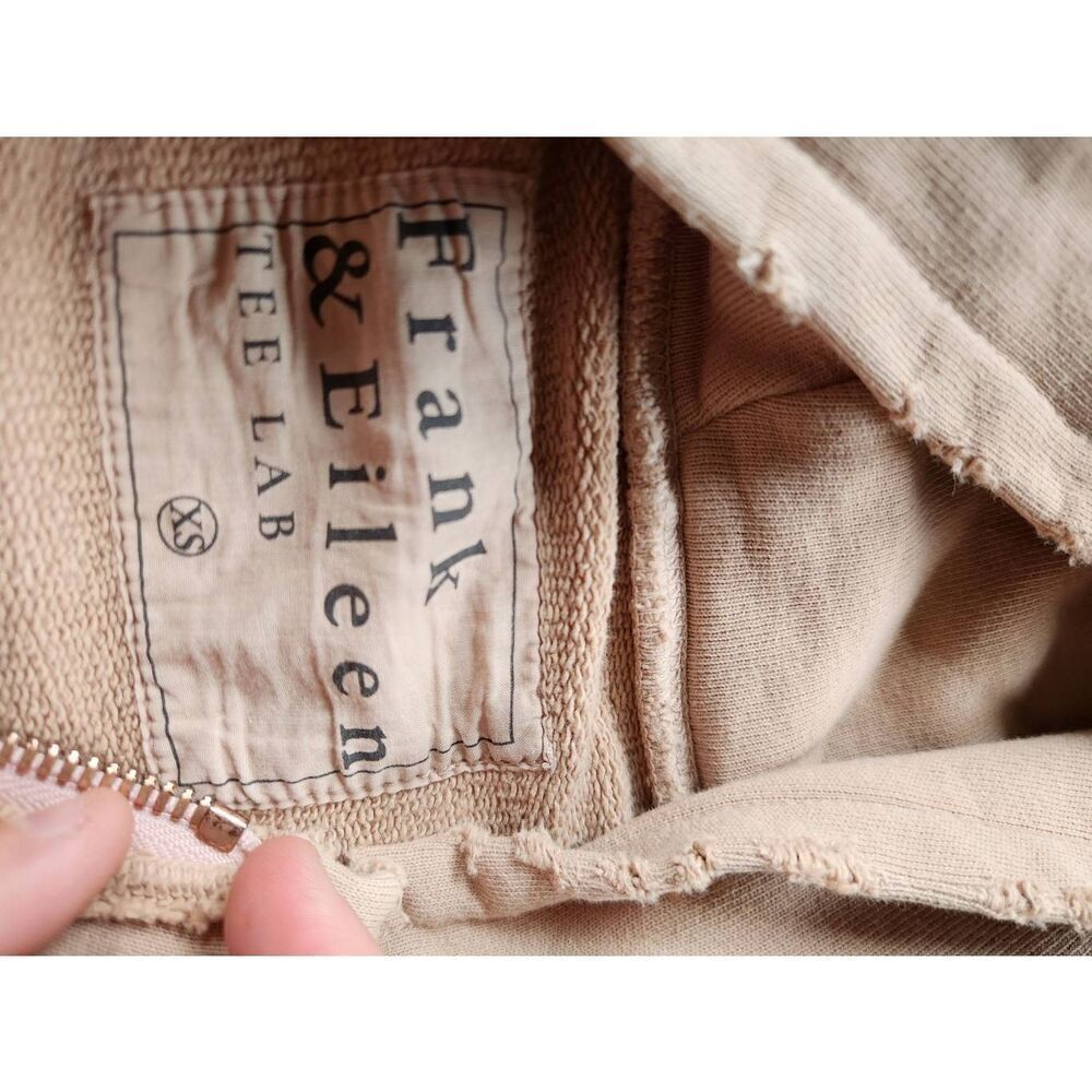 Frank&Eileen tee lab pink&golf fleck distressed zip up hoodie sz XS - Picture 2 of 4